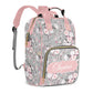 Personalized Name Nappy Bag Large Capacity Baby Diaper Bags, Color Pink Floral Monogram Daypack Custom Name Backpack Casual Dayp