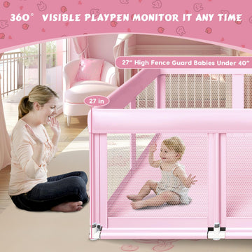 Fshibila 74'   50' Large Baby Playpen, Baby Playard For Babies And Toddlers, Baby Fence Play Pens For Indoor & Outdoor, Sturdy