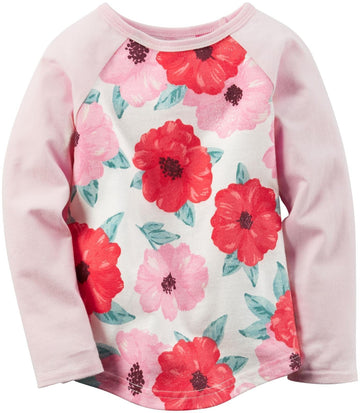 Carter'S Baby Girls' Knit Fashion Top 235G472, Pink Floral, 18 Months