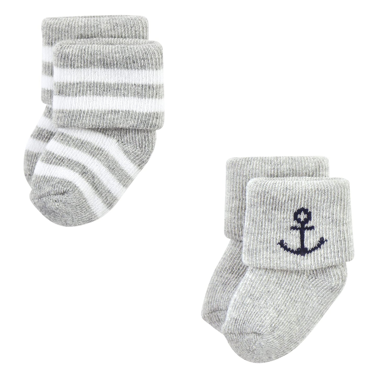 Hudson Baby Unisex Baby Cotton Rich Newborn And Terry Socks, Mint Whale, 6-12 Months