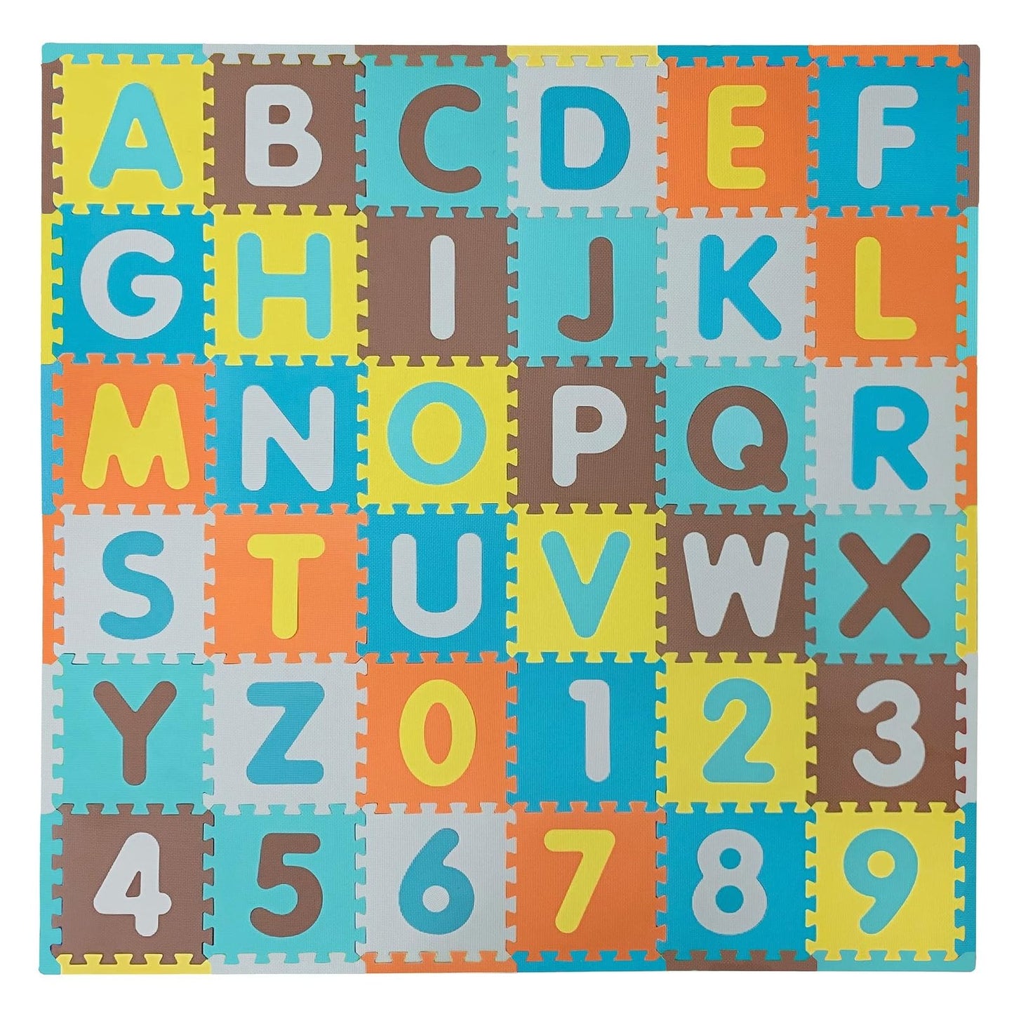 Tadpoles Foam Playmats For Kids, 36 Interlocking Tiles Teach The Abcs And Numbers 0-9, Total Floor Coverage 74X 74(36 Sq Ft), Fo
