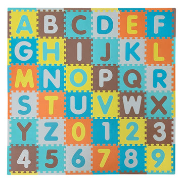 Tadpoles Foam Playmats For Kids, 36 Interlocking Tiles Teach The Abcs And Numbers 0-9, Total Floor Coverage 74X 74(36 Sq Ft), Fo