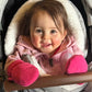 N'Ice Caps Little Kids And Baby Easy-On Sherpa Lined Fleece Mittens - 2 Pair Pack (Pink/Fuchsia Pack - Infant No Thumbs, 6-18 Mo