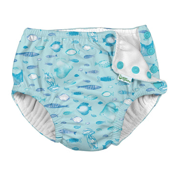 i Play Boys Reusable Absorbent Baby Swim Diapers Light Aqua Fish 6 Months