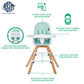Evolur Zoodle 2 in 1 Convertible Baby High Chair in Mint