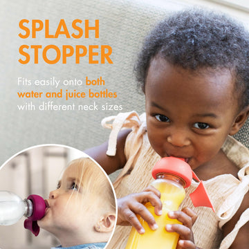 Boon Snug Sip Universal Water And Juice Silicone Bottle Toppers - Soft Spout Conversion Caps With Spill Proof Valves - Silicone