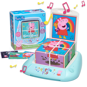 WOW! STUFF Peppa Pig Musical Clever Building Blocks | Pre-School Learning Toy That Plays 6 Nursery Rhyme Songs | for Toddlers Bo