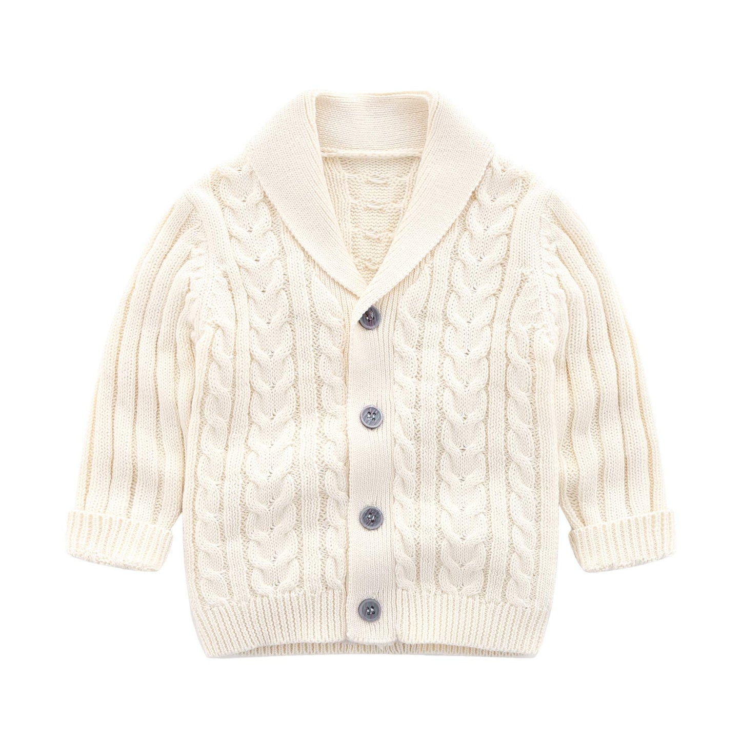 Feidoog Infant Baby Boys Cardigan Crochet Sweater V-Neck,Toddler Knit Button Up Knitted Pattern Pullover Sweatshirt,Beige,6-12M