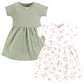 Hudson Baby Baby Girls Cotton Dresses, Pink Dainty Floral, 0-3 Months