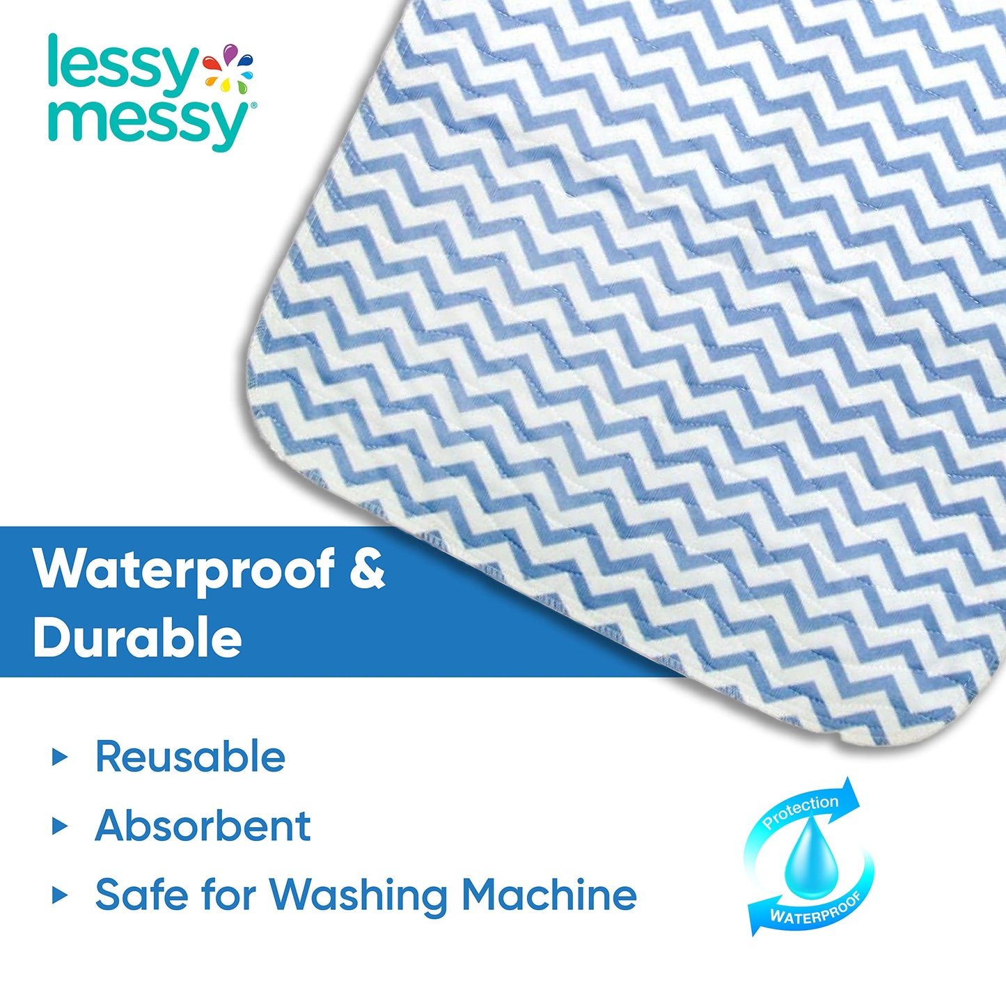 Portable Diaper Changing Mat - Extra Large Waterproof Baby Changing Pad | Machine Washable & Dryer Safe | Wipeable Surface For E