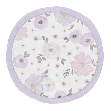 Sweet Jojo Designs Lavender Purple, Pink, Grey and White Shabby Chic Playmat Tummy Time Baby and Infant Play Mat for Watercolor 