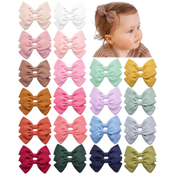 Prohouse 40 Pcs Baby Girls Hair Clips Fully Lined Non Slip For Infant Fine Hair Bows Barrettes For Toddlers Kids Children In Pai