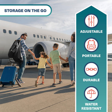 Bramble Large Stroller Bag For Airplane Travel Gate Check In Waterproof 116X53Cm (Black)