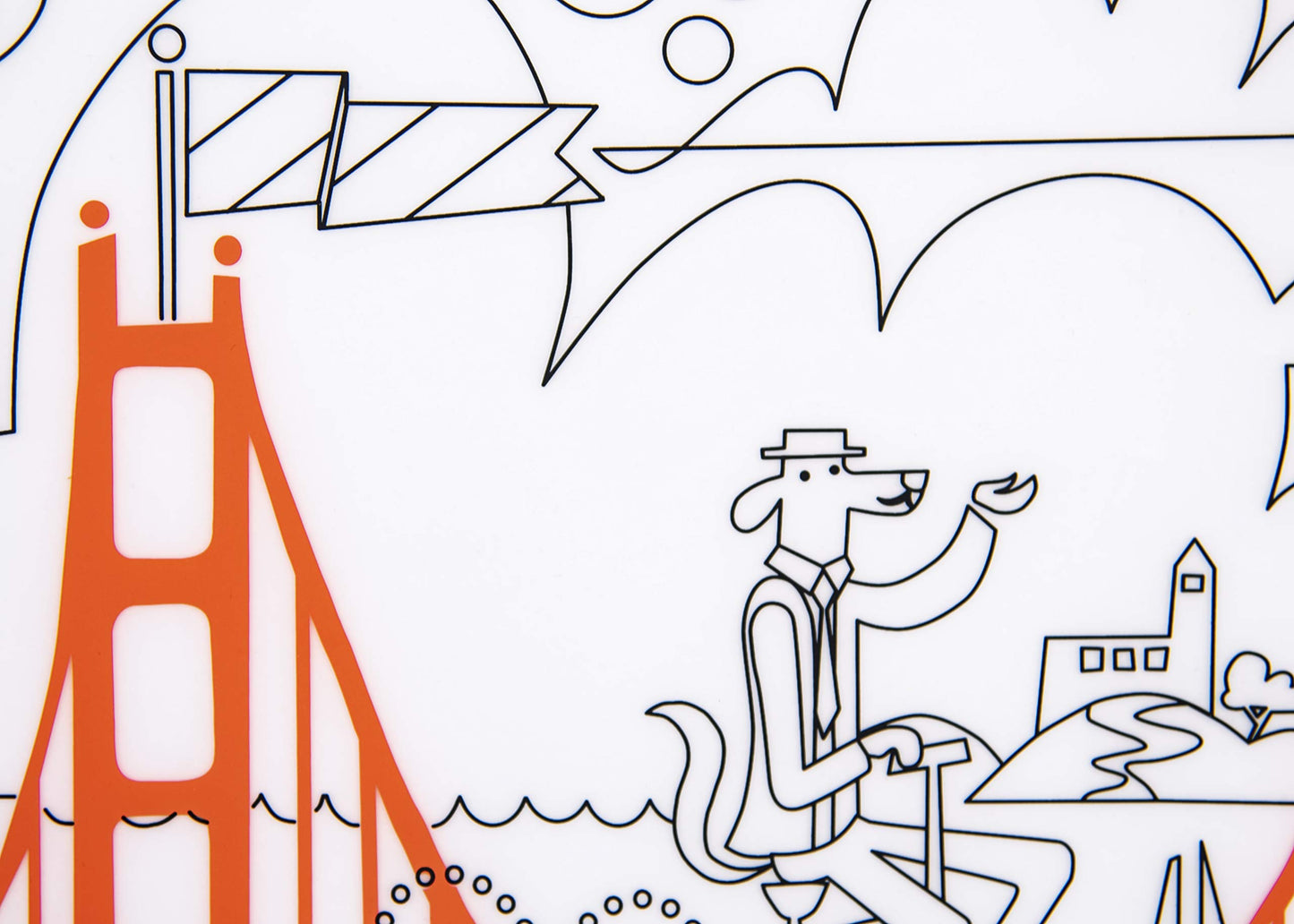 Modern-Twist Waterproof, Dishwasher Safe Mark-Mat, Mat & Marker Set, San Francisco