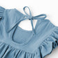 Lyxiof Toddler Baby Girl Cotton Linen Dress Ruffle Sleeve Halter Sleeveless Kids Casual Beach Dresses Blue 110Cm