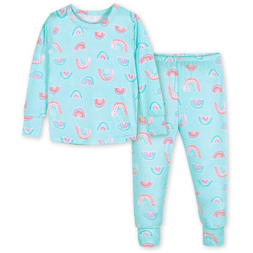 Gerber Unisex Baby Toddler Buttery Soft 2-Piece Snug Fit Pajamas With Viscose Made From Eucalyptus, Rainbow, 12 Months