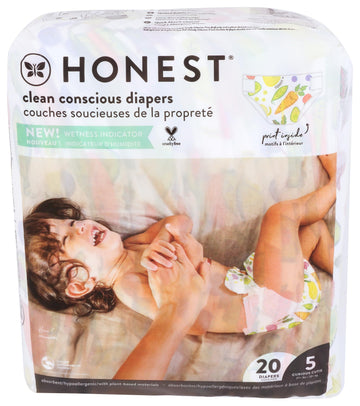 The Honest Company - Eco-Friendly And Premium Disposable Diapers - Pandas, Size 5 (27+ Lbs), 20 Count