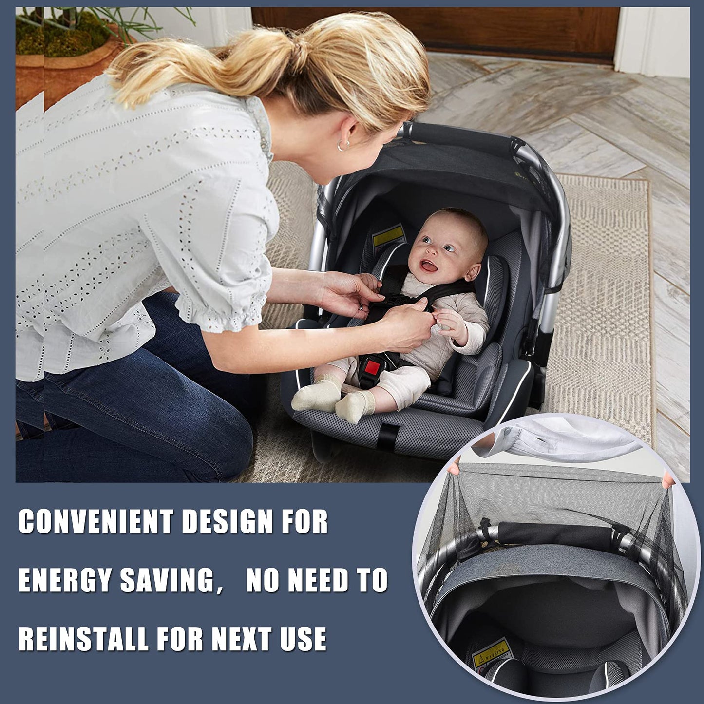 Baby Mosquito Net For Infant Car Seats,Infant Stroller And Bassinets, Carrier,Breathable With Elastic Netting For Easy Fitting,