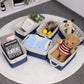 Bidtakay Small Canvas Storage Baskets With Handles [6 Pack] Navy Blue Storage Baskets Fabric Storage Bins 11.8 X 7.8 X 5 Inches