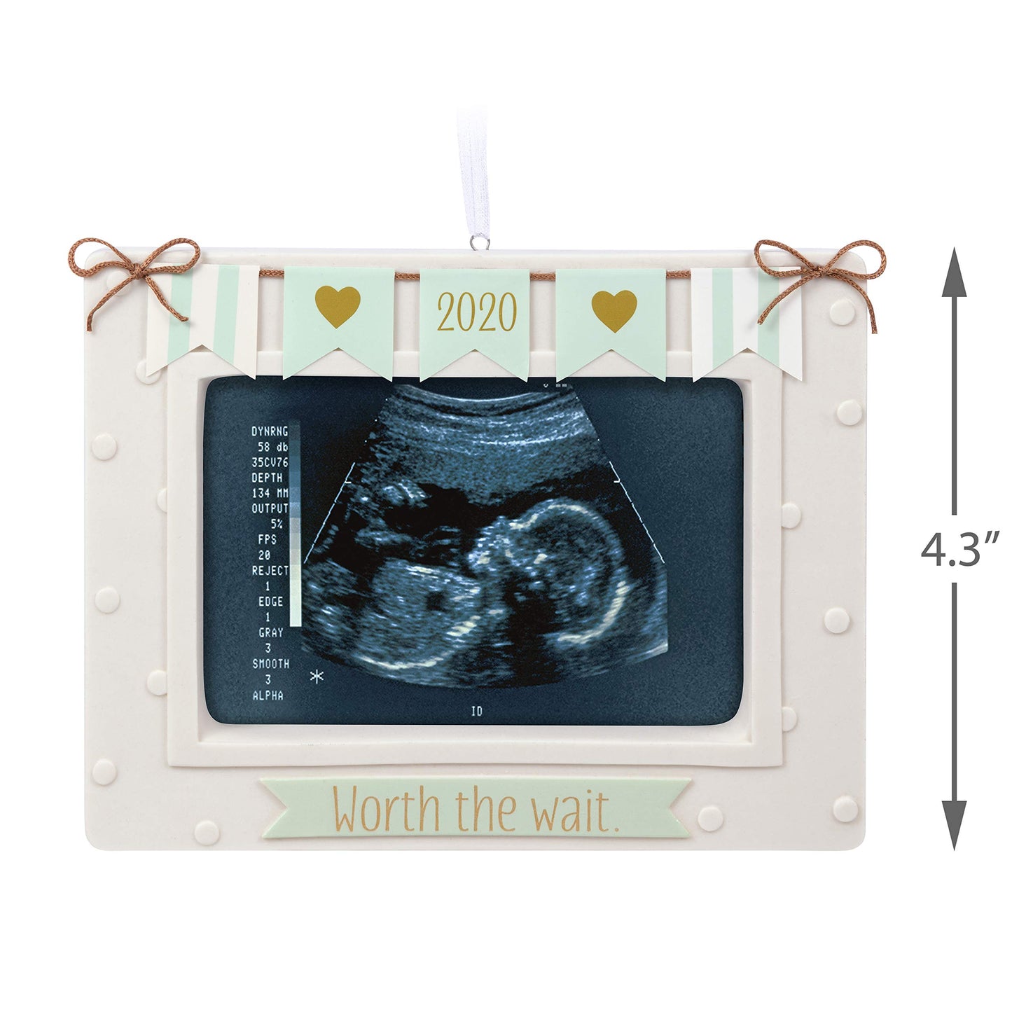 Hallmark Keepsake Christmas Ornament 2020 Year Dated Worth The Wait Baby Sonogram Porcelain Photo Frame