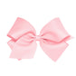 Wee Ones Girls' Classic Grosgrain Hair Bow With Plain Wrap Center On A Weestay Hair Clip, Handmade, King Sized Bow, Light Pink