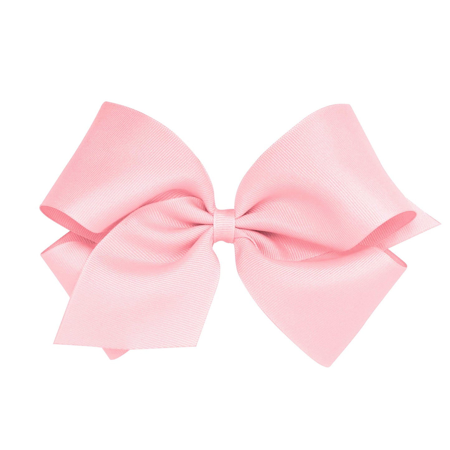 Wee Ones Girls' Classic Grosgrain Hair Bow With Plain Wrap Center On A Weestay Hair Clip, Handmade, King Sized Bow, Light Pink