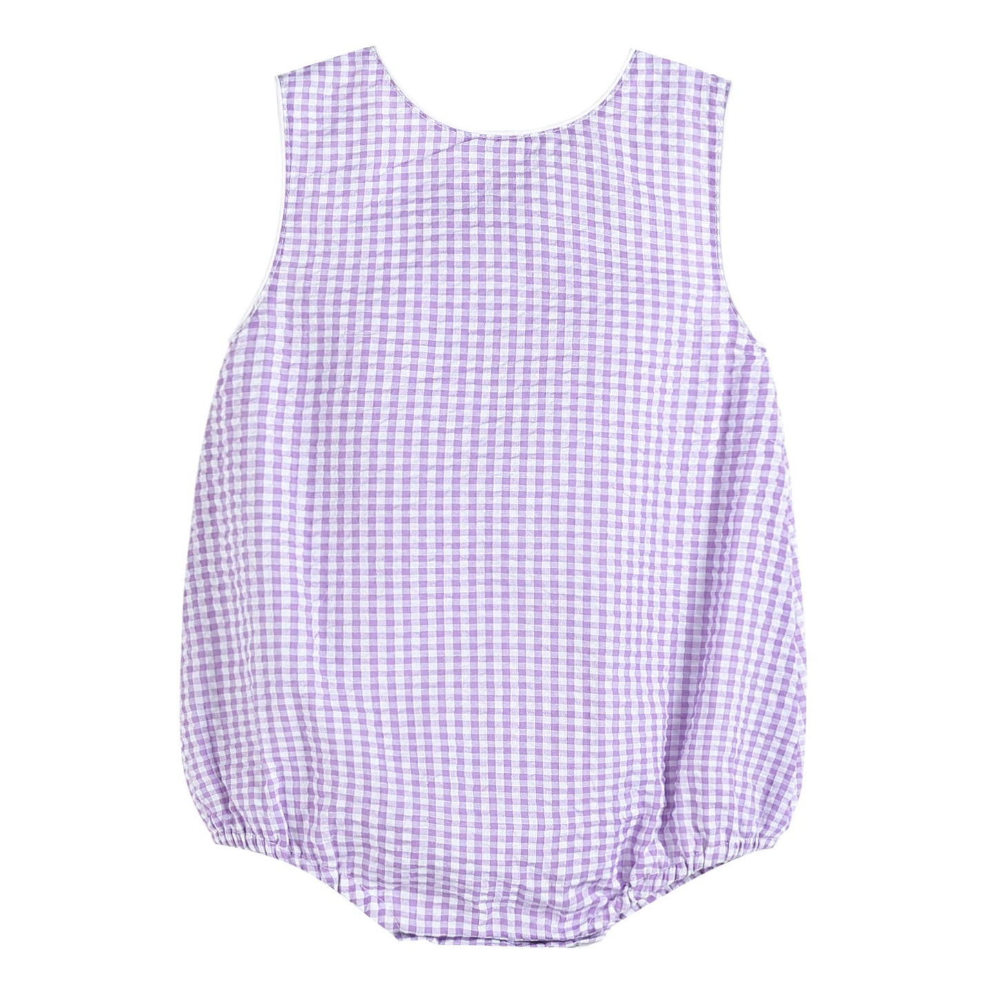 Lil Cactus Baby Boys And Girls Purple Gingham Bubble Romper, 12-18 Months