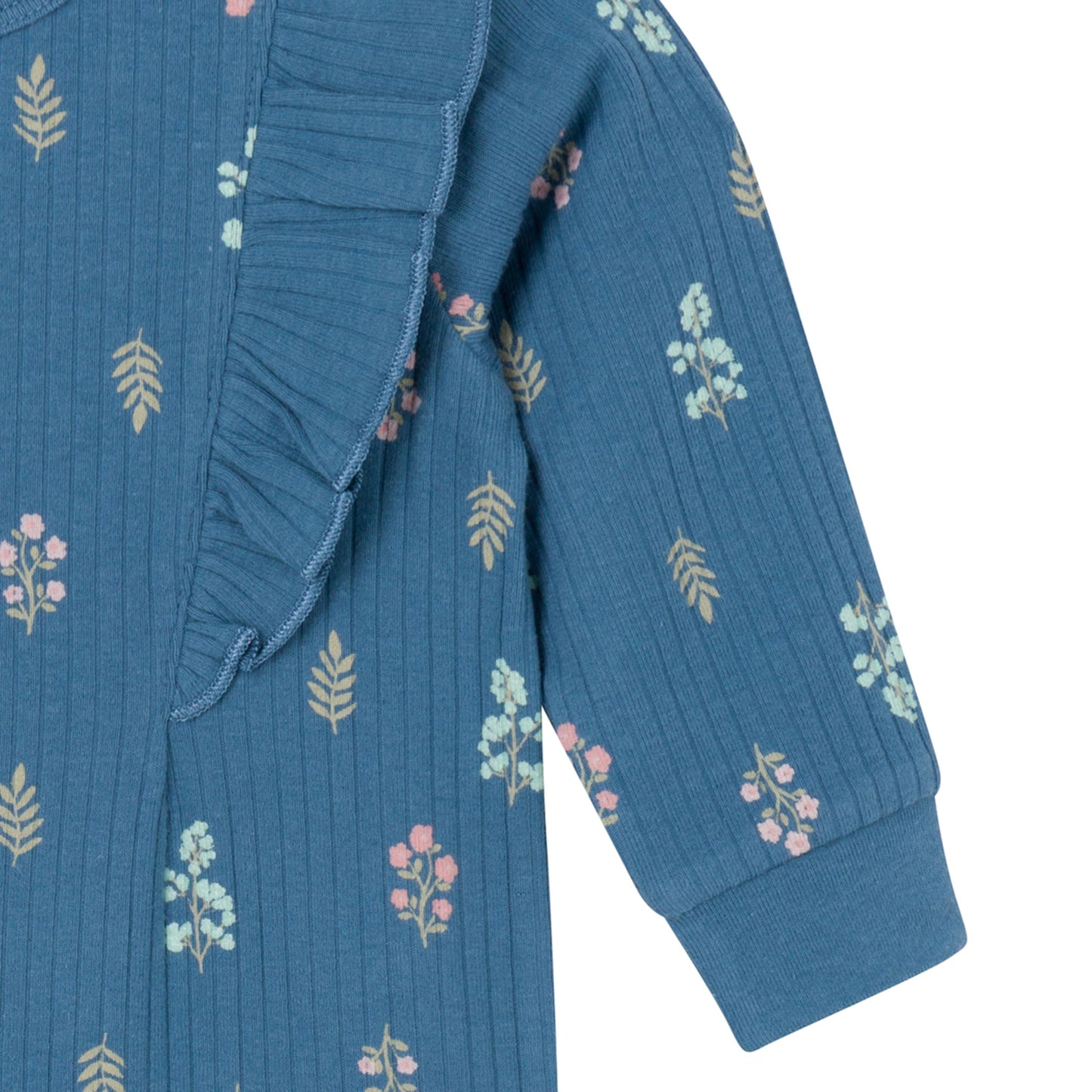 Gerber Baby Girls' Ruffle-Edge Romper, Garden Floral, 3-6 Months