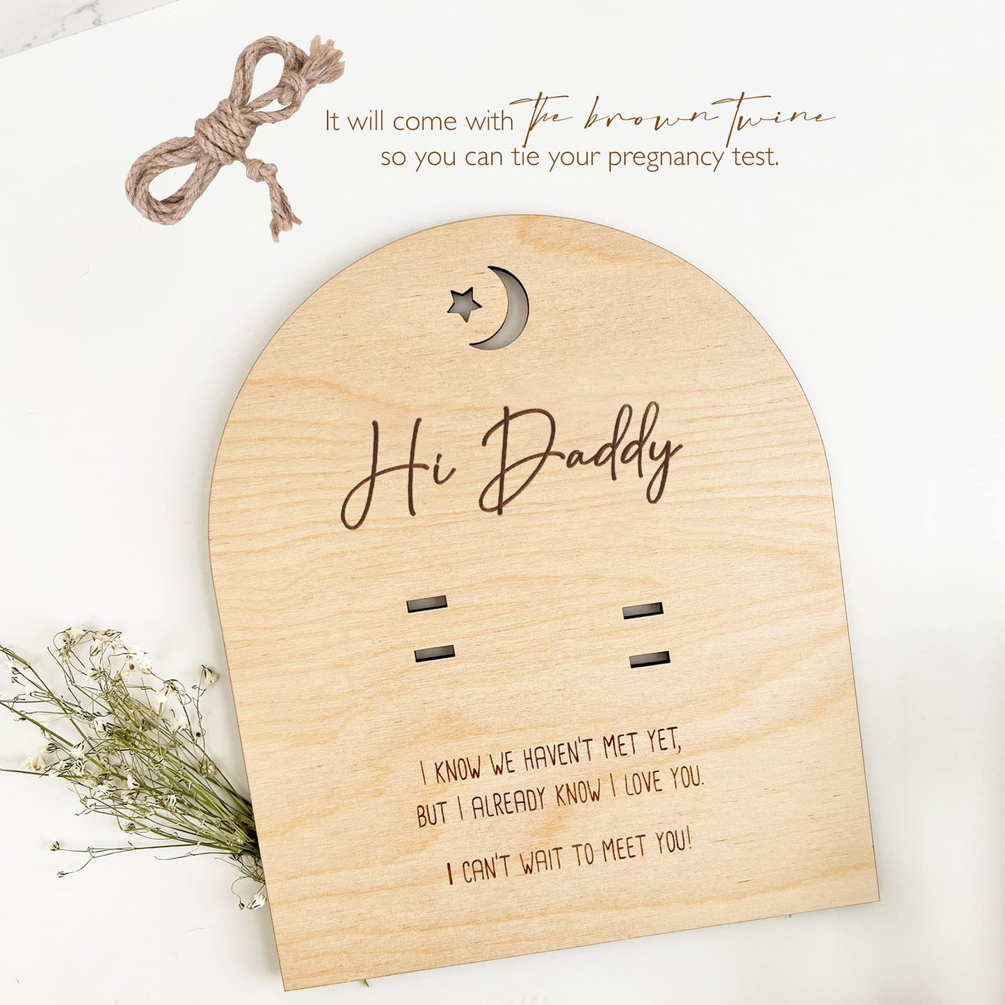 Pregnancy Announcement For Dad- Hi Daddy Pregnancy Test Keepsake Wooden Sign- Baby Surprise Announcement Ideas, Pregnancy Reveal