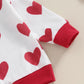 Kupretty Toddler Baby Girl Valentines Day Outfits Heart Waffle Knit Sweatshirts And Pants Set Fall Winter Spring Clothes (Red, 1