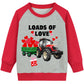 Ddsol Kids Boys Valentines Tractor Sweatshirt Pullover Girls Cotton Raglan Long Sleeve Tops Shirts Loads Of Love Heart Toddler C