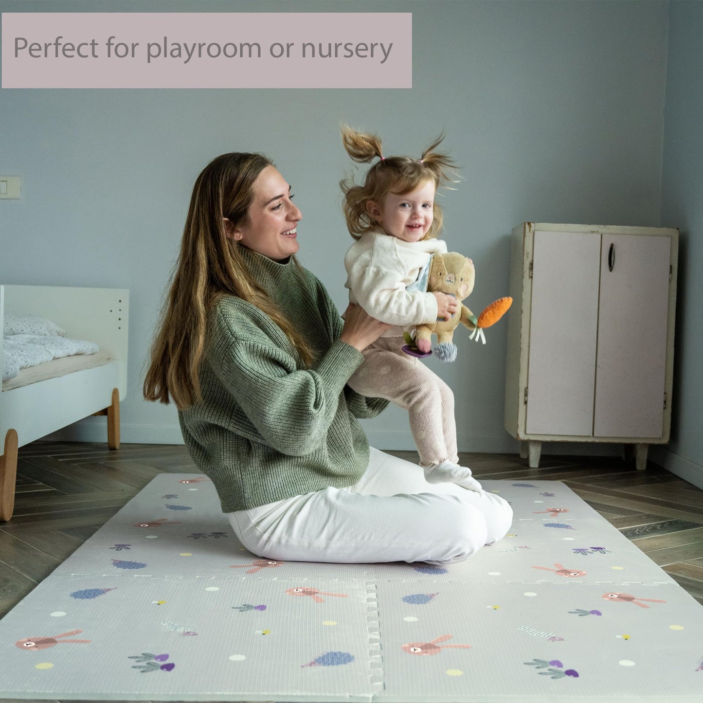 Taf Toys Baby Play Mat - Play Pen Tummy Time Mat & Crawling Mat Foam Play Mat For Baby With Interlocking Floor Tiles 72X48 Inche
