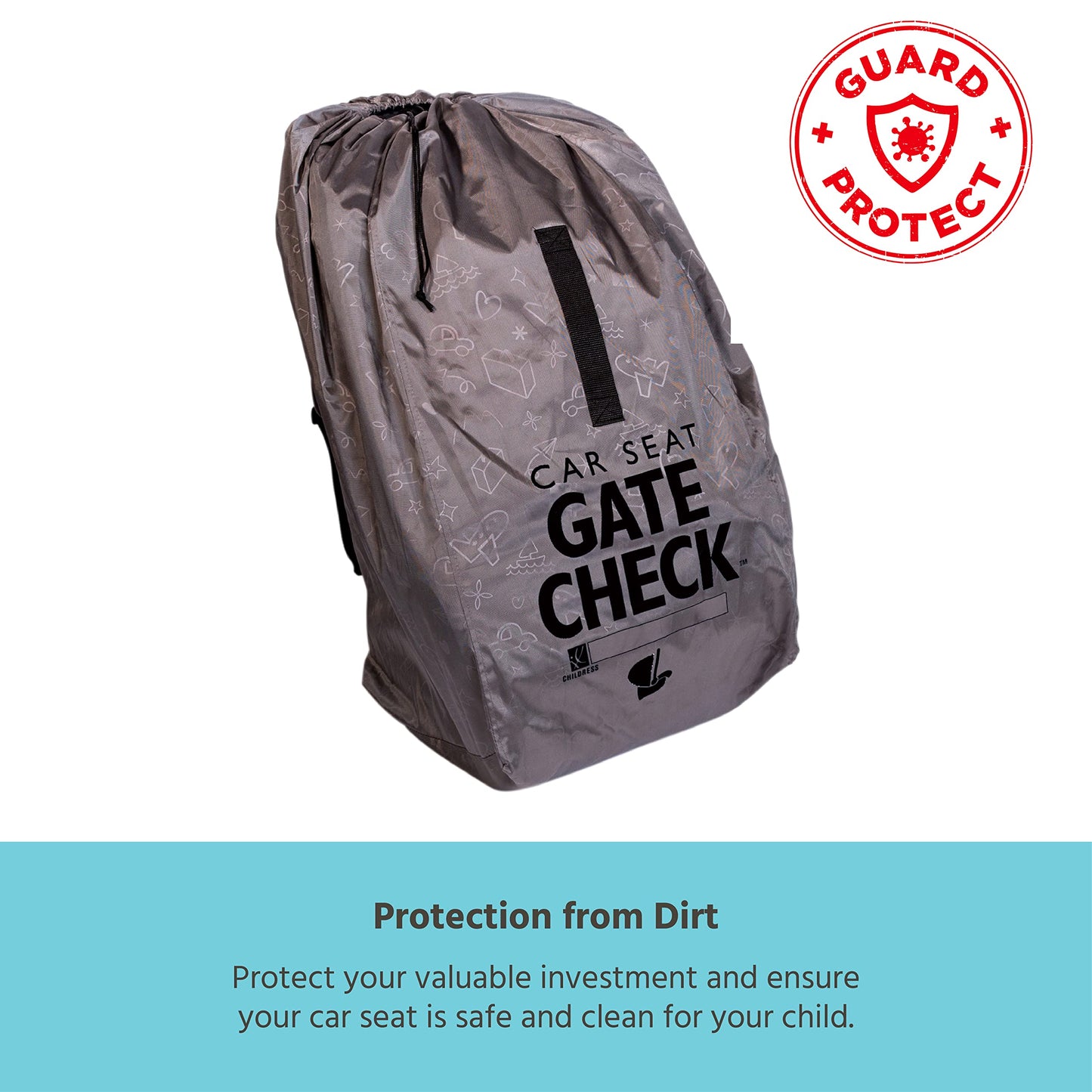 J.L. Childress Deluxe Gate Check Bag For Car Seats - Padded Backpack Straps - Fits All Car Seats - Gate Check Bag With Backpack