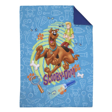 Everything Kids Scooby Doo - Scooby Dooby Doo Blue, Green, Brown & Orange 4Piece Toddler Bed Set - Comforter, Fitted Bottom Shee