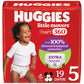 Huggies Size 5 Baby Diapers, Little Movers HuggFit 360 Baby Diapers with 360 Waistband, Size 5 (27+ lbs), 19 Count, Packaging Ma
