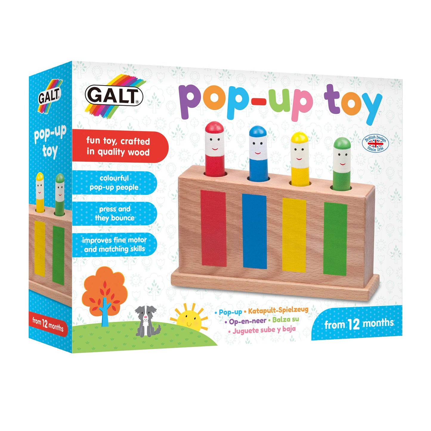 Galt Pop Up Toy, Multicolor, From 12 months +, 5 pieces