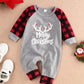 Hipea Newborn Baby Boy Christmas Clothes My First Christmas Outfit Plaid Romper Sleeve Jumpsuit Infant Outfit
