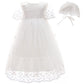 Glamulice White Baby Girls Christening Baptism Tulle Dresses 3-6 Lace Floral Embroidered Newborn Birthday Party Wedding Gowns In