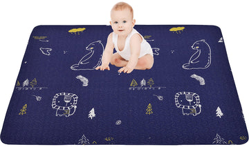 Machine Washable Baby Play Mat 63X43   , Baby Playpen Mat Extra Large, Foldable Baby Play Mats For Infants, Toddler Playing Rug
