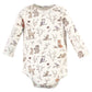 Hudson Baby Unisex Baby Cotton Long-Sleeve Bodysuits, Enchanted Forest, 0-3 Months