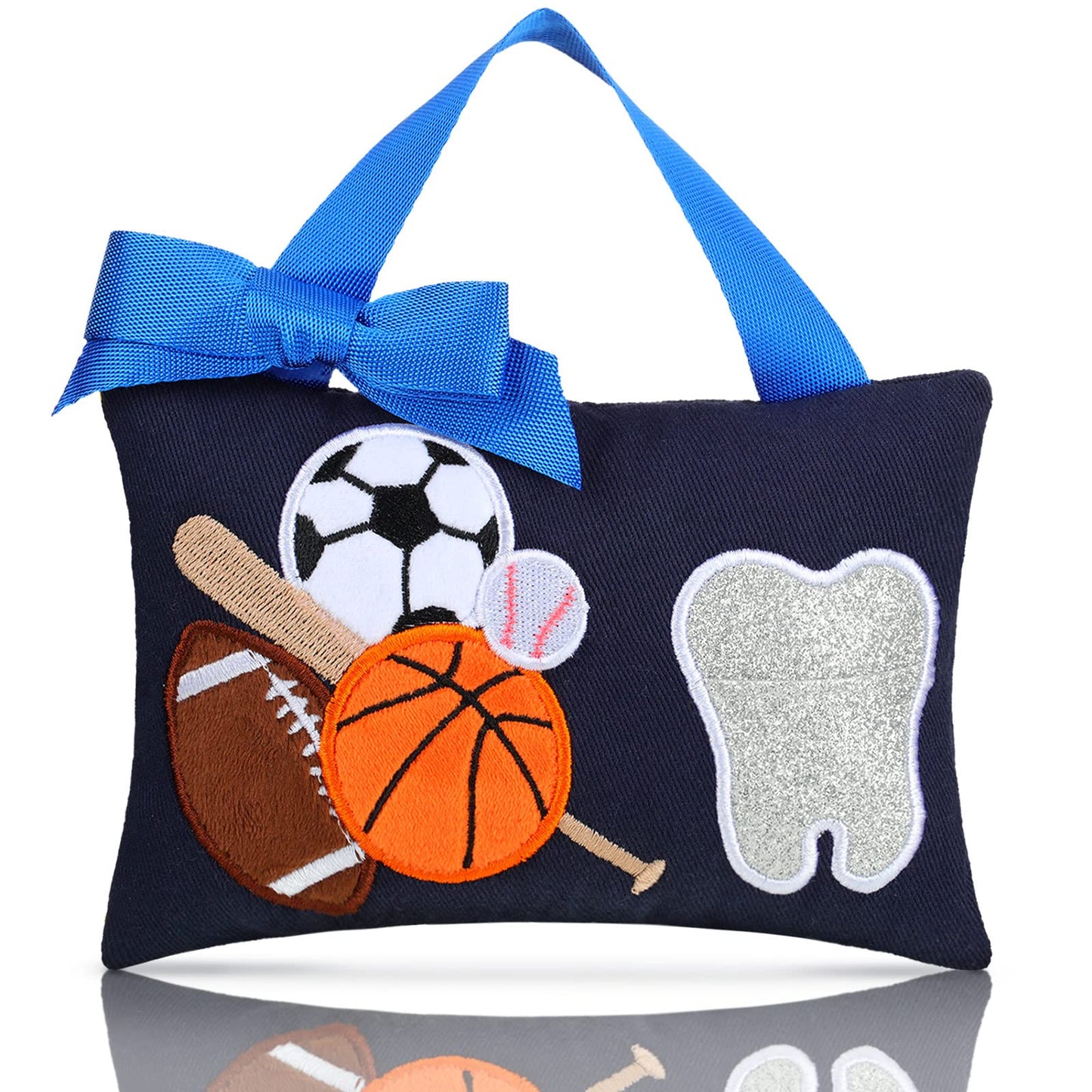 Geelin Tooth Fairy Pillow with Pocket Kids Lost Tooth Keepsake Pouch Kids Keepsake Gifts for Girl and Boy, 3.9 x 5.9 Inch