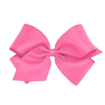 Wee Ones Girls' Classic Grosgrain Hair Bow On A Weestay Clip With Plain Wrap, King, Hot Pink