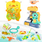 EKUEASYKU Dinosaur Bath Toys for Toddlers Shower Bath Time Fishing Games with Ocean Animals Dice Bathtub Toys Tub Gift for Baby