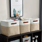 DECOMOMO 13 Inch Cube Storage Bins, Fabric Storage Cube, Basket for Kallax Shelves (Beige & White, Cube 13 - 4 Pack)