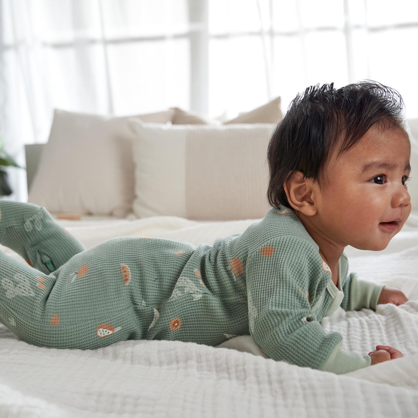 Gerber Baby Unisex 2-Pack 2-Way Zip Thermal Footed Sleep 'N Play, Desert Fruit, 3-6 Months