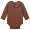 Pureborn Baby Girls Boys Bodysuit Long Sleeve Cotton Peter Pan Collar Romper Spring Fall One-Piece Outfit Sienna 0-3 Months