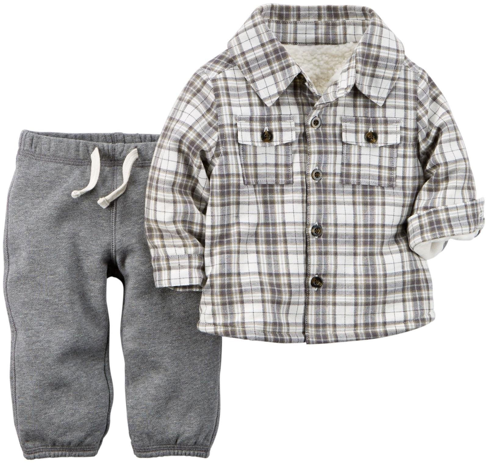 Carter'S Baby Boys' 2 Piece Shirt Set - Heather - 3 Months