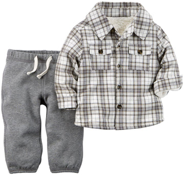 Carter'S Baby Boys' 2 Piece Shirt Set - Heather - 3 Months
