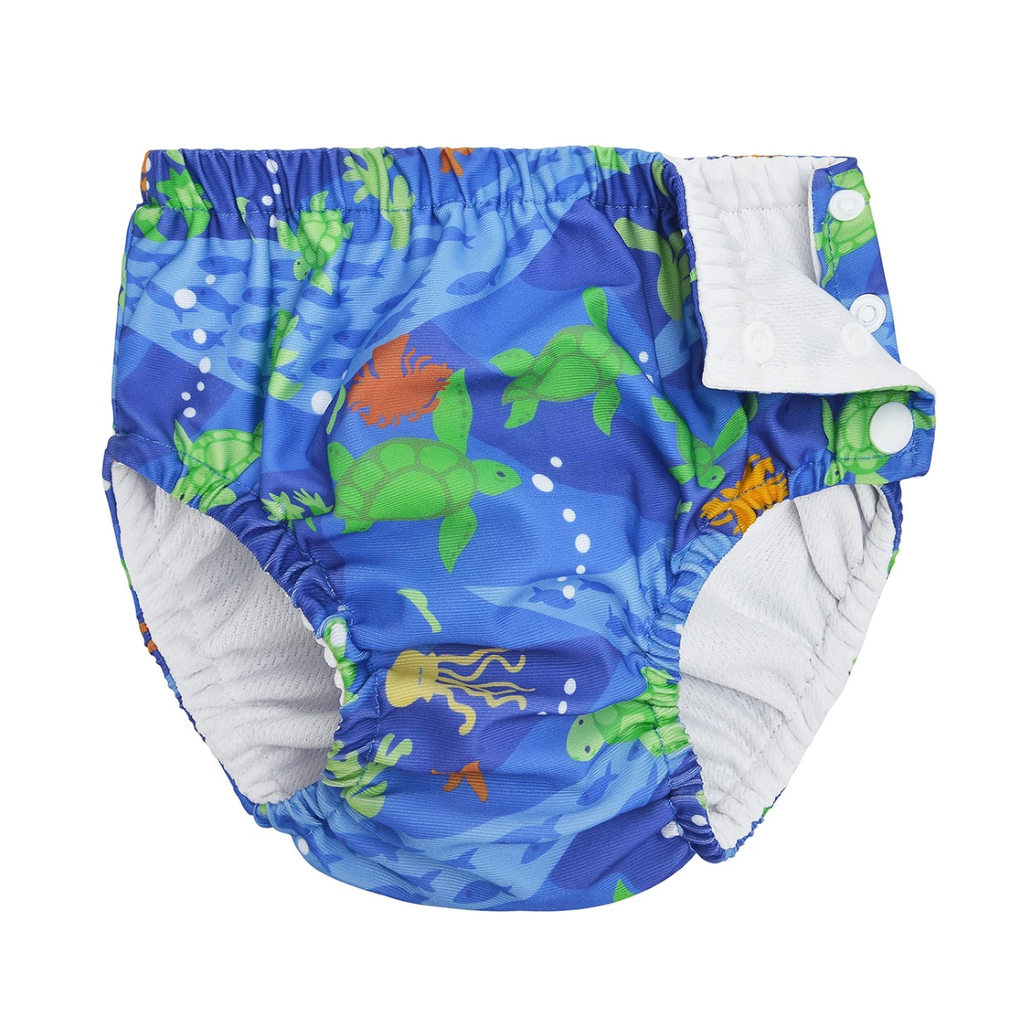 Durio Swim Diaper Washable Swimming Diapers Unisex Toddler Newborn Swim Diaper Reusable Girls Boy B Blue Seaworld 12-18 Months