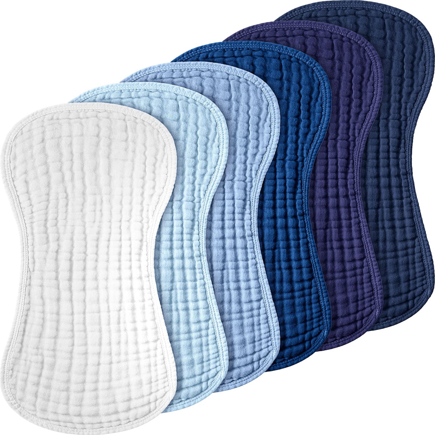 Frienda 6 Pack Muslin Burp Cloths Cotton Large 20x 9 Extra Absorbent and Soft Baby Burping Cloth for Baby Boy Girl Unisex(Bl